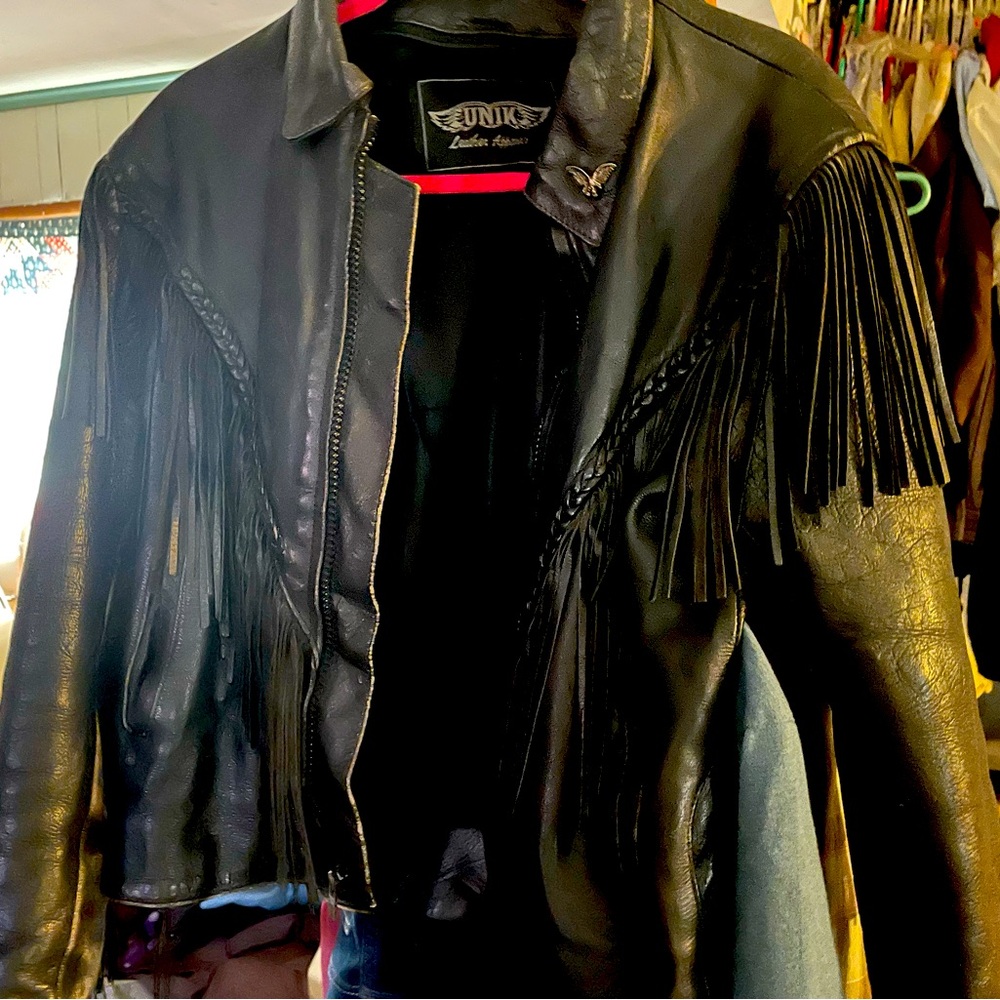 Unik Black Genuine Leather Unisex jacket